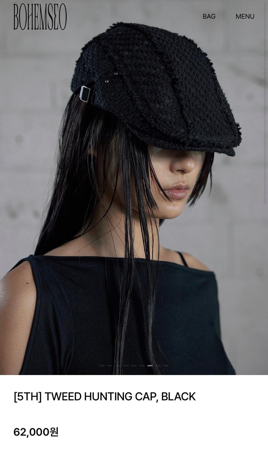 보헤미안서울 헌팅캡 블랙 상품이미지1