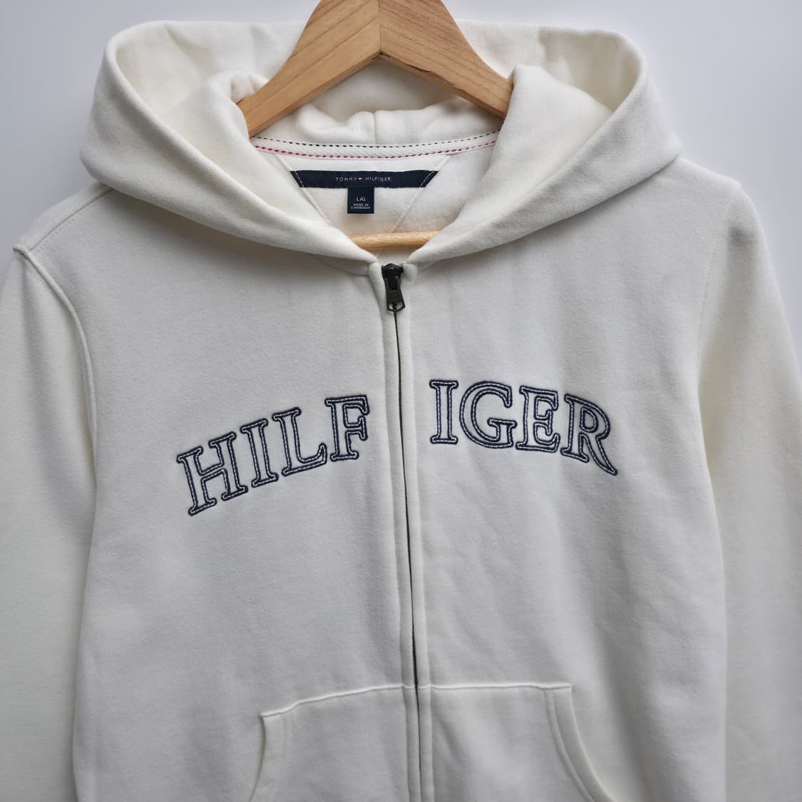 [L] 타미힐피거 화이트  후드집업 상품이미지2