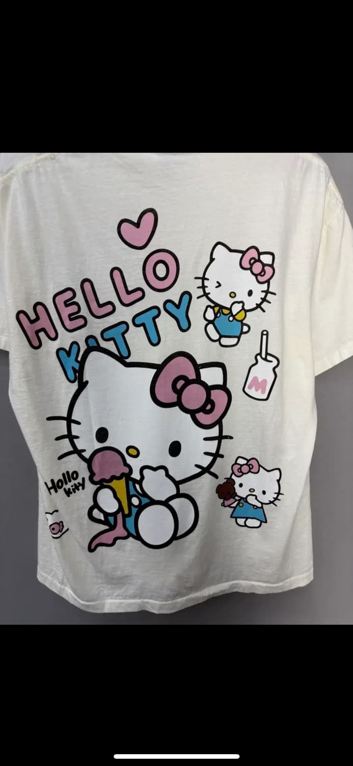 빈티지 헬로키티 y2k 오버핏 화이트 반팔 H2514 상품이미지5