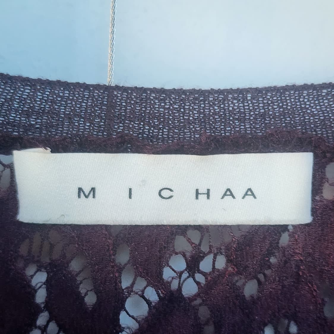 미샤 레이스 장식 가디건 버건디 상품이미지3