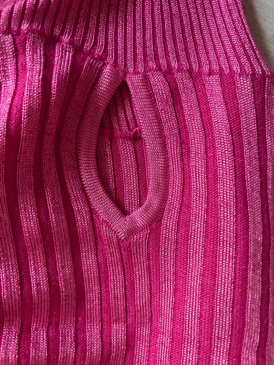 푸시아핑크 골지니트 목폴라 아케호무 파우닝 샵오공이 데라 갸루  상품이미지3