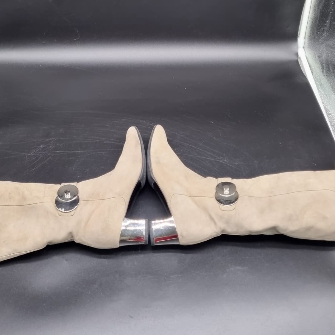 폴리니 스웨이드 여성롱부츠36.5 225 굽5 상품이미지5