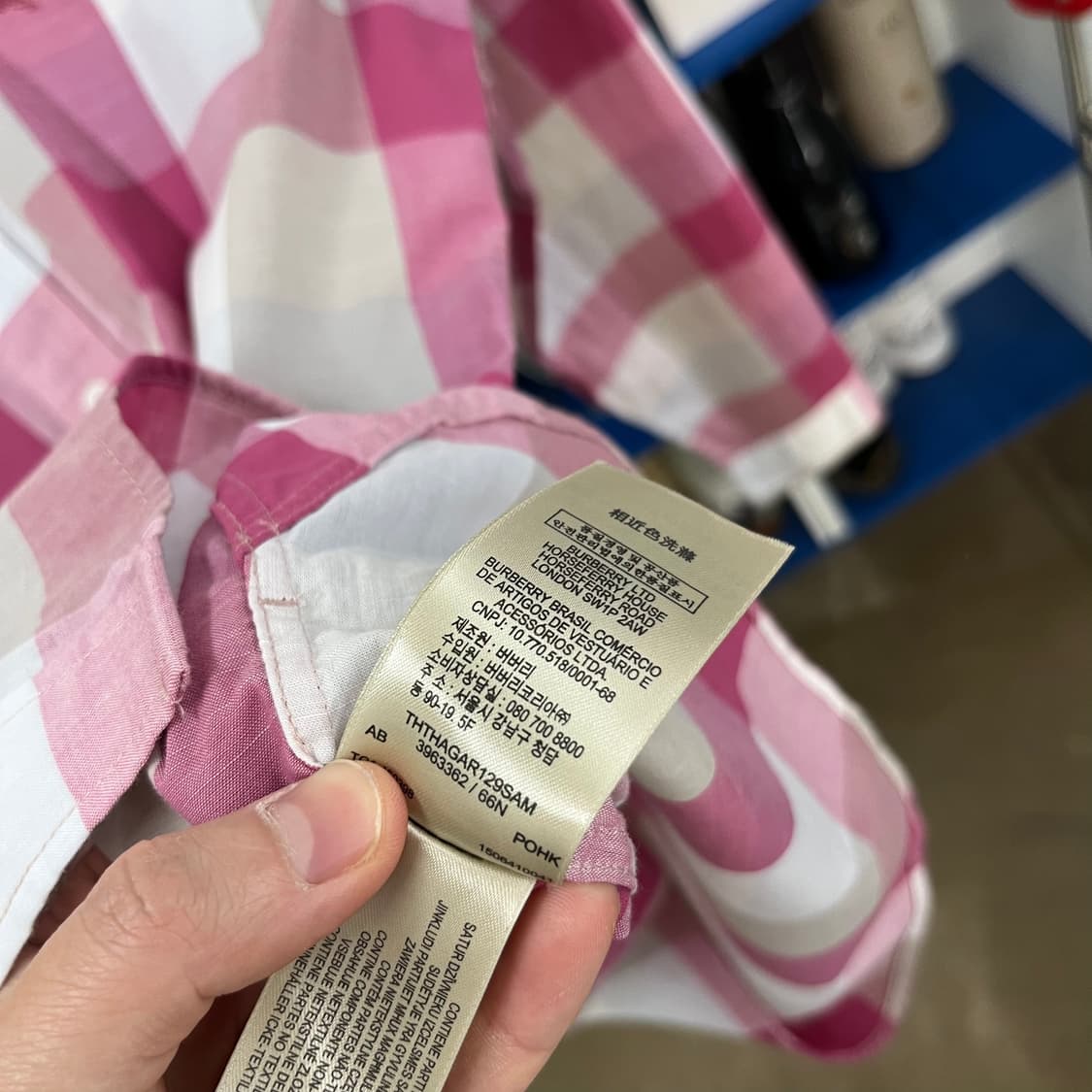 버버리 버튼다운 체크 셔츠 M 상품이미지6