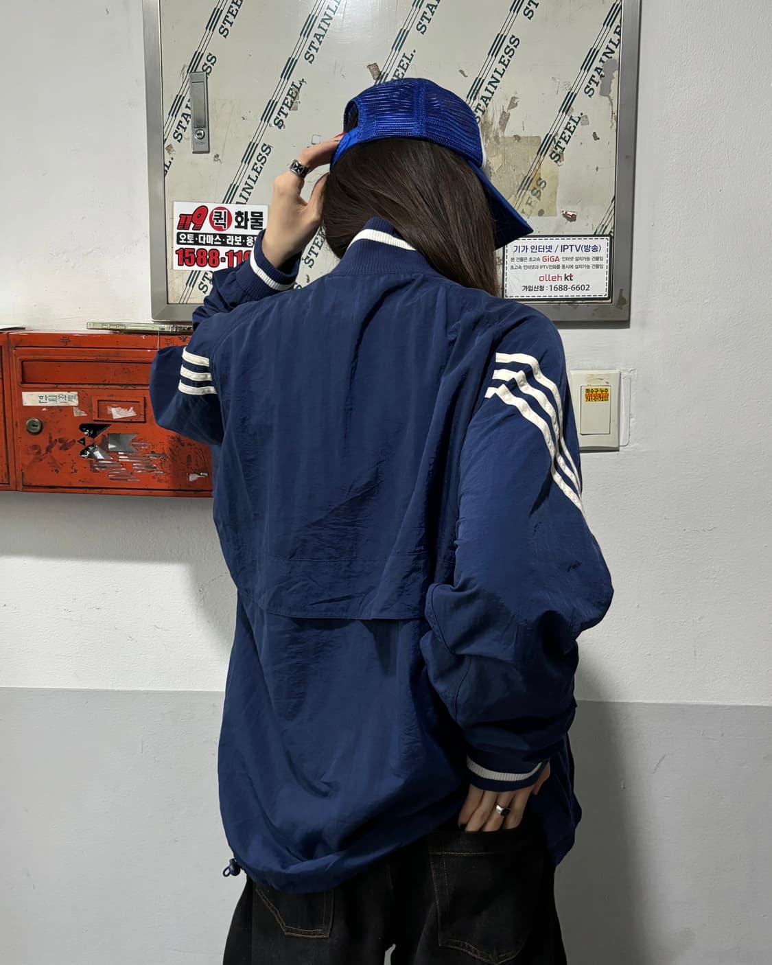 90s ADIDAS 네이비 반집업 아노락  상품이미지3