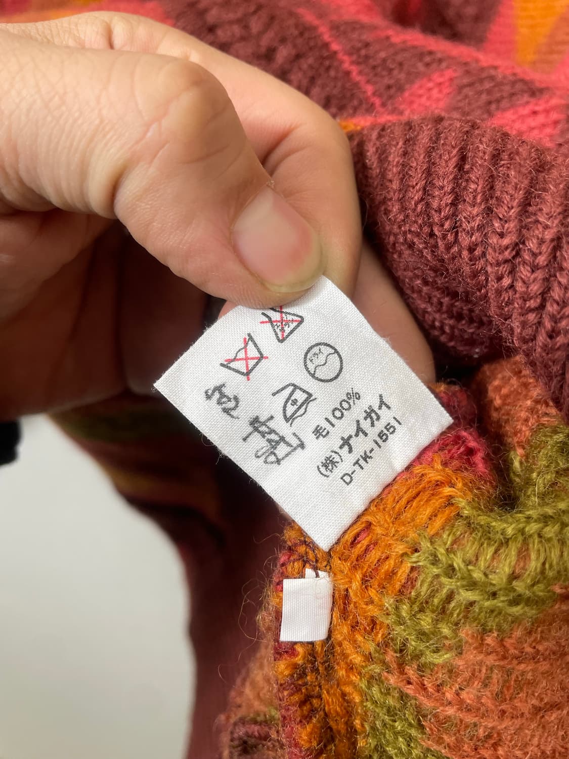 일본빈티지 기하학 패턴 니트 M - K17 상품이미지5