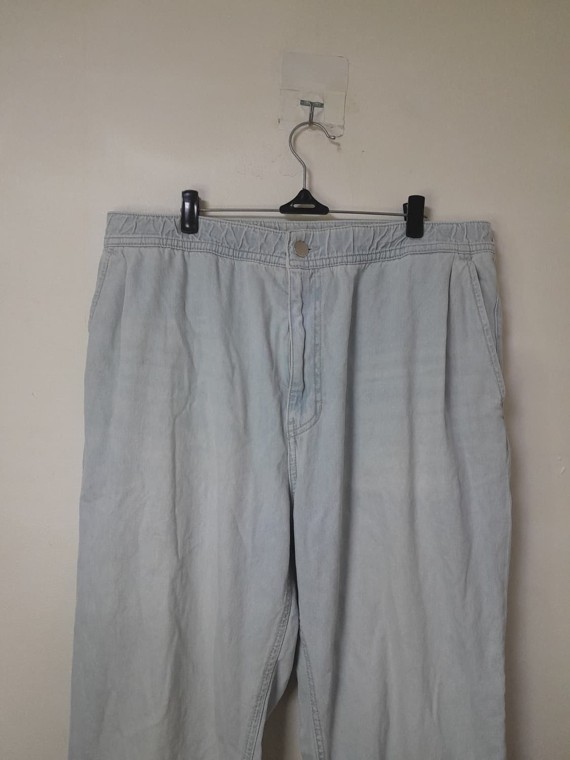 24SS 솔리드옴므 연청 밴딩 데님바지 52/36" 상품이미지3