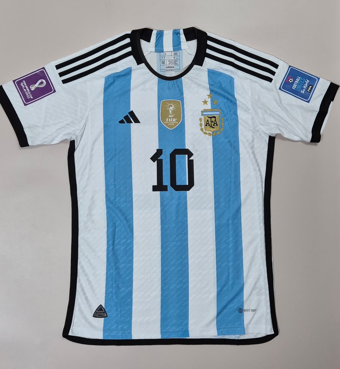 22-24 아르헨티나 월드컵 국대 메시 유니폼 L사이즈 어센틱 버전  상품이미지3