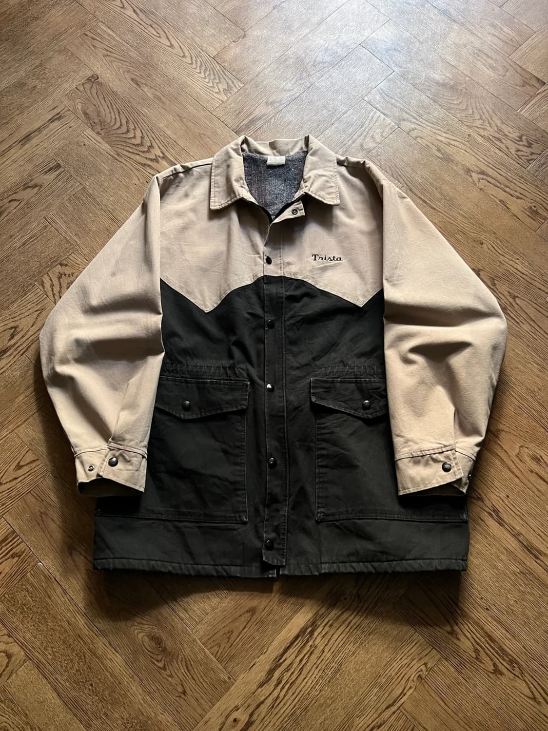 [XL]80's Made in USA 요크 캔버스 블랭킷 워크자켓 상품이미지1