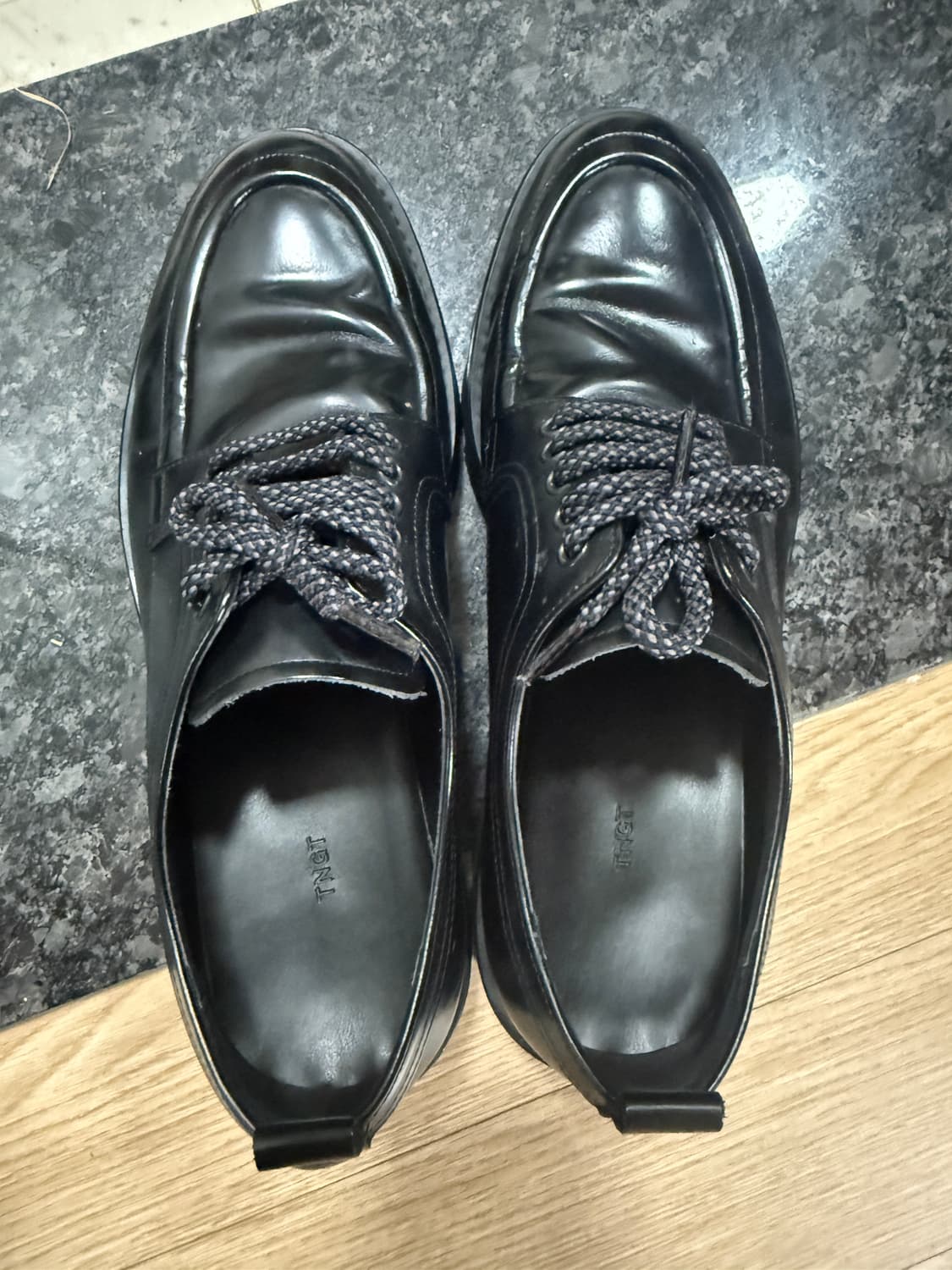 남성 블랙 더비 슈즈 265mm 상품이미지2