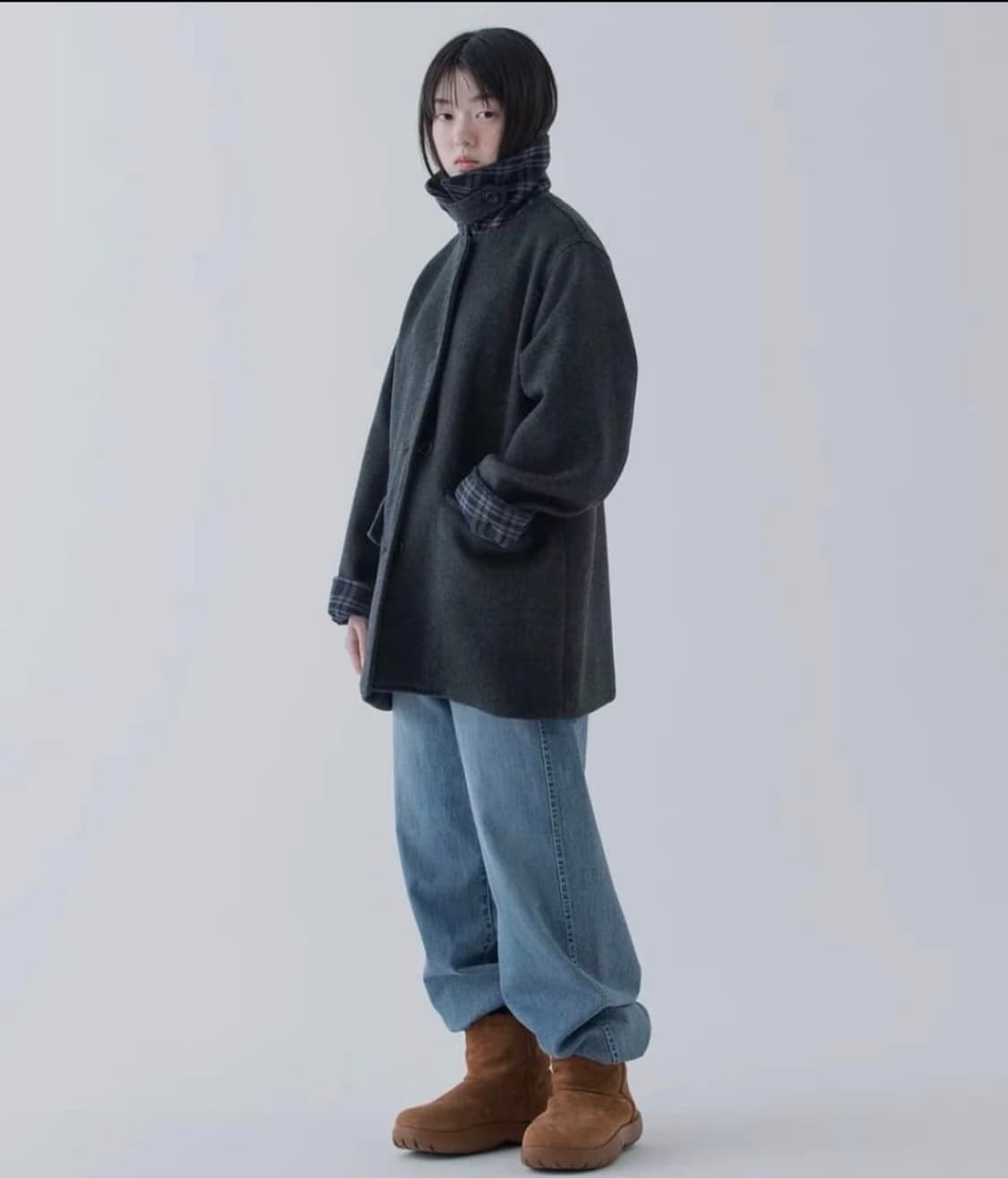 오헤시오 하프 울코트 차콜 상품이미지3