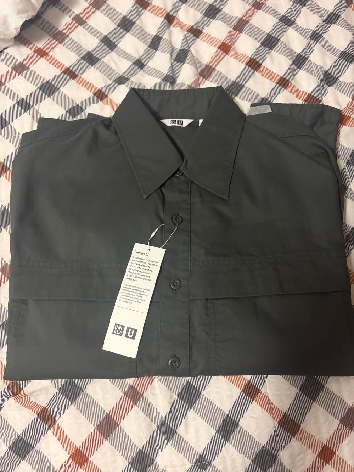 유니클로U 유틸리티오버사이즈셔츠 다크그레이 M사이즈 상품이미지3