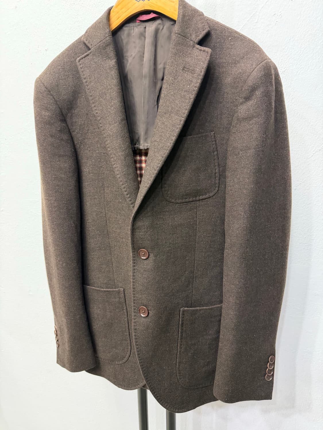 정품) 에스티듀퐁 이태리 브라운 남성 울자켓 46 상품이미지3