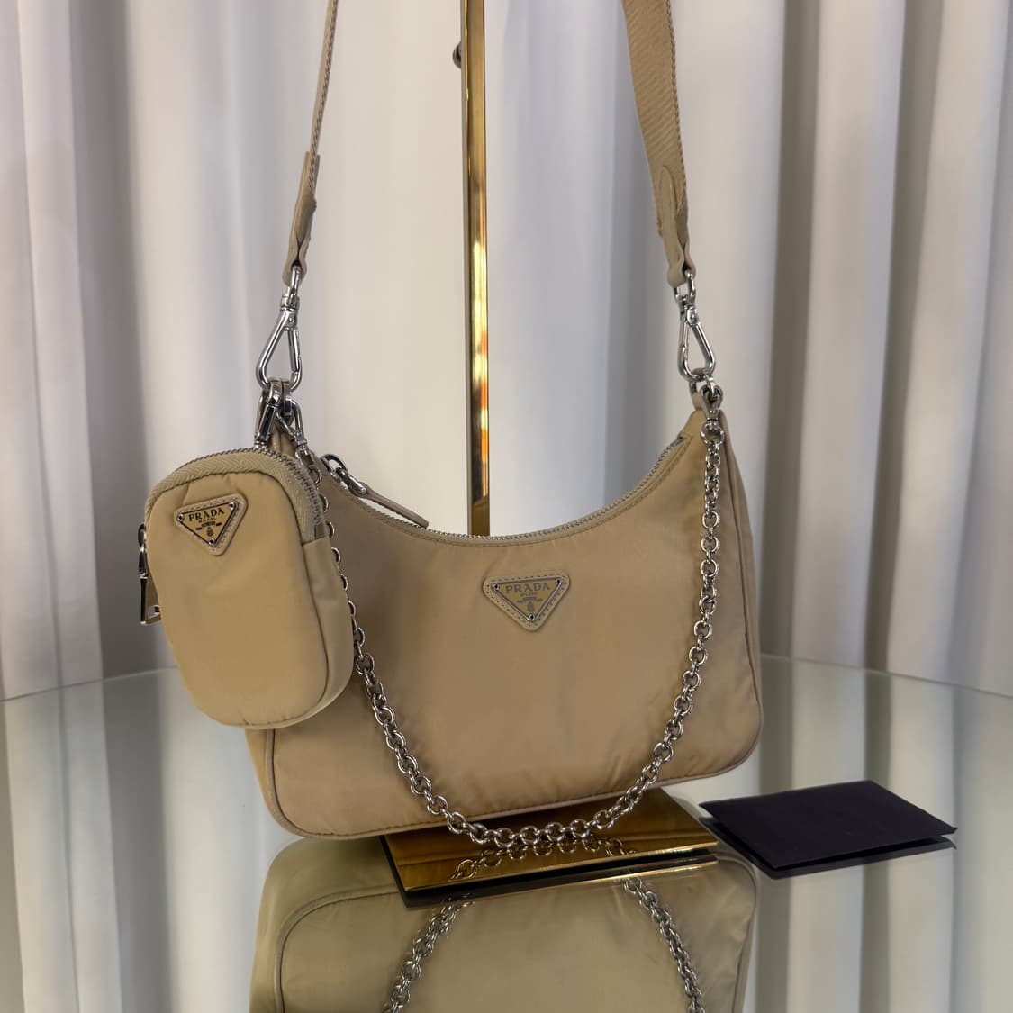 프라다 리나일론 테수토 호보백 베이지 상품이미지2