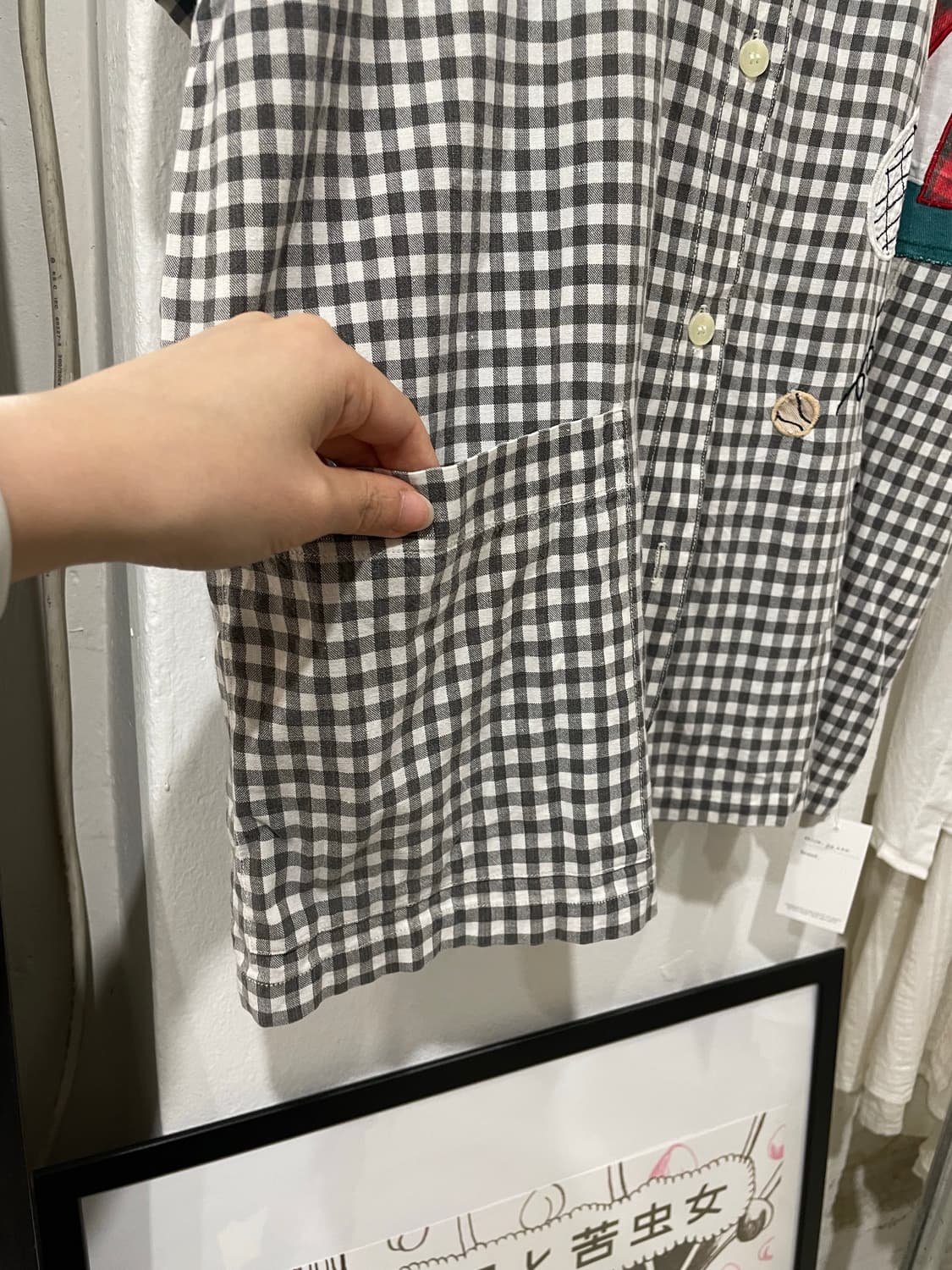 캐릭터 패치 체크 블라우스 상품이미지9
