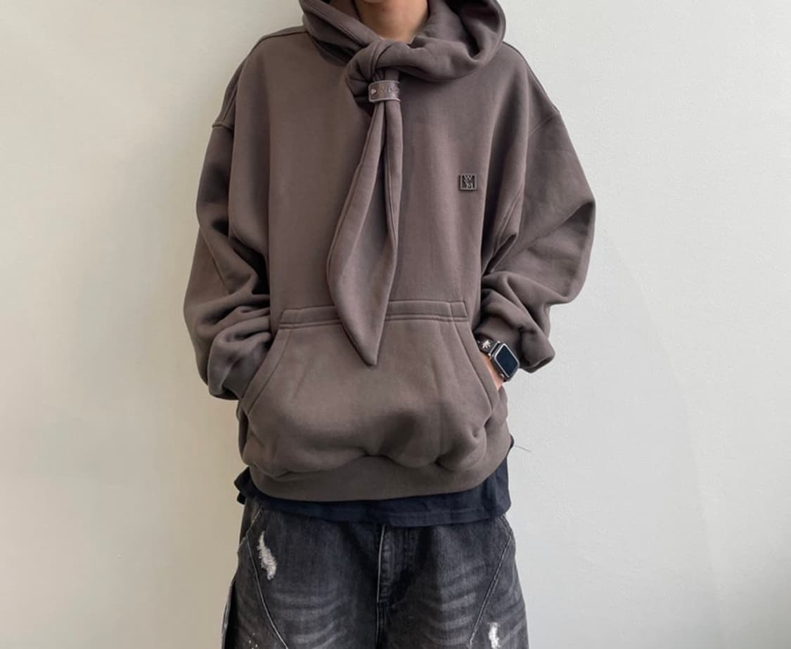 (50) 24fw 우영미 매듭 후드티 그레이 상품이미지1