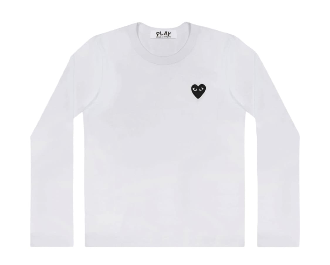 (새상품) 꼼데가르송 롱슬리브 화이트 M 블랙 하트 상품이미지1