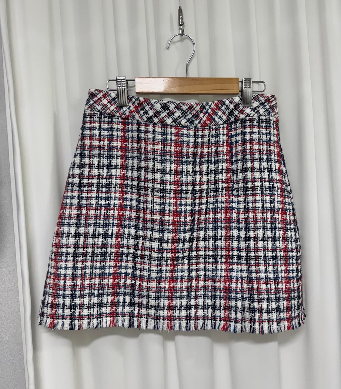 비지트인뉴욕 트위드 체크 미니스커트 상품이미지1