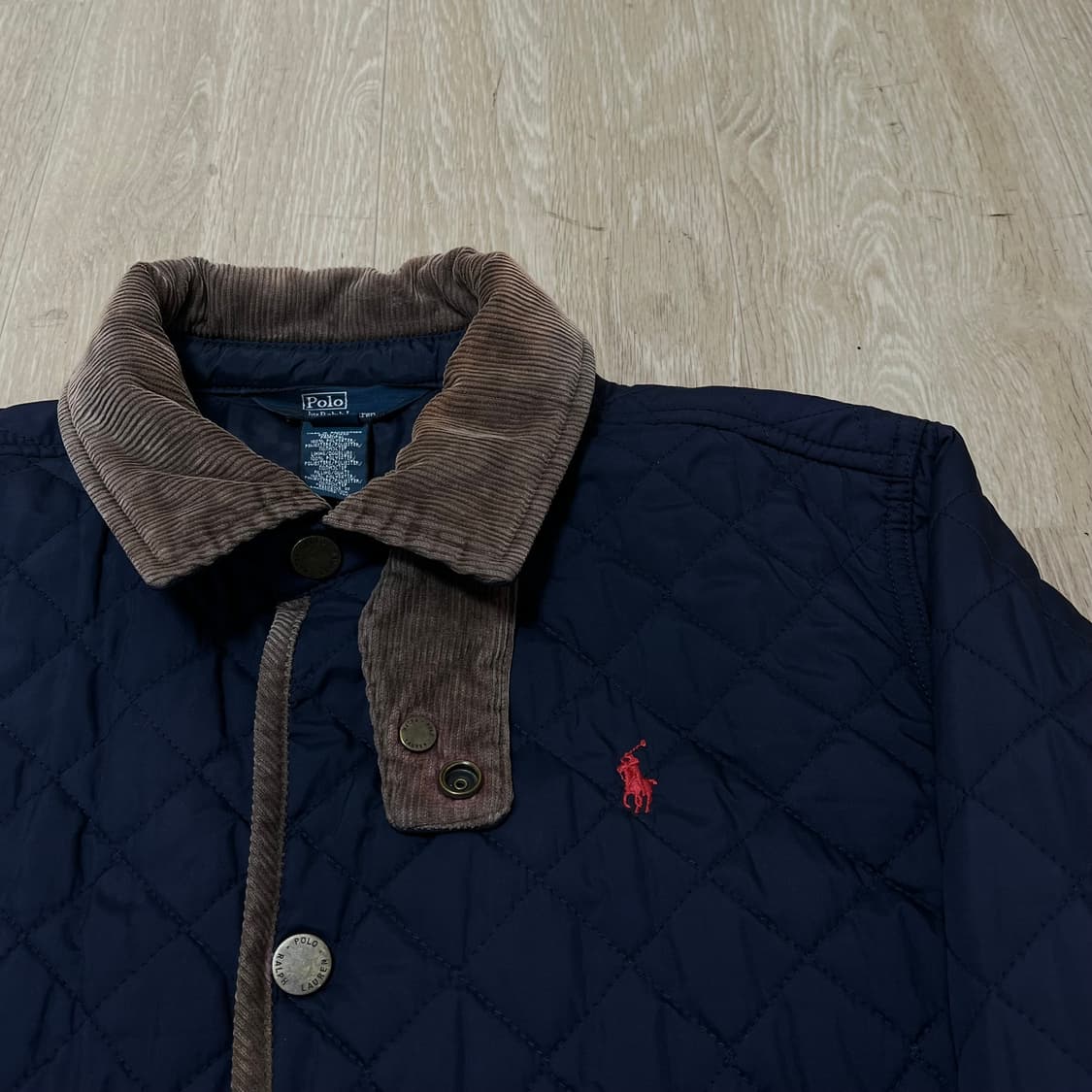 폴로 랄프로렌 코듀로이 카라 퀼팅 자켓 L/14-16 상품이미지2