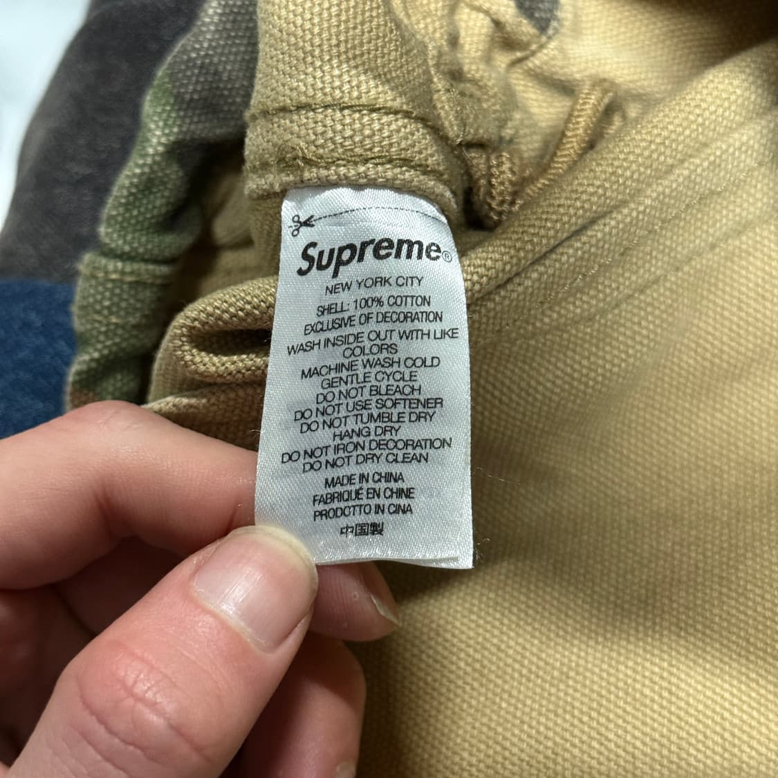 SS23 슈프림 캔버스 클립 자켓 탄 카모 상품이미지7