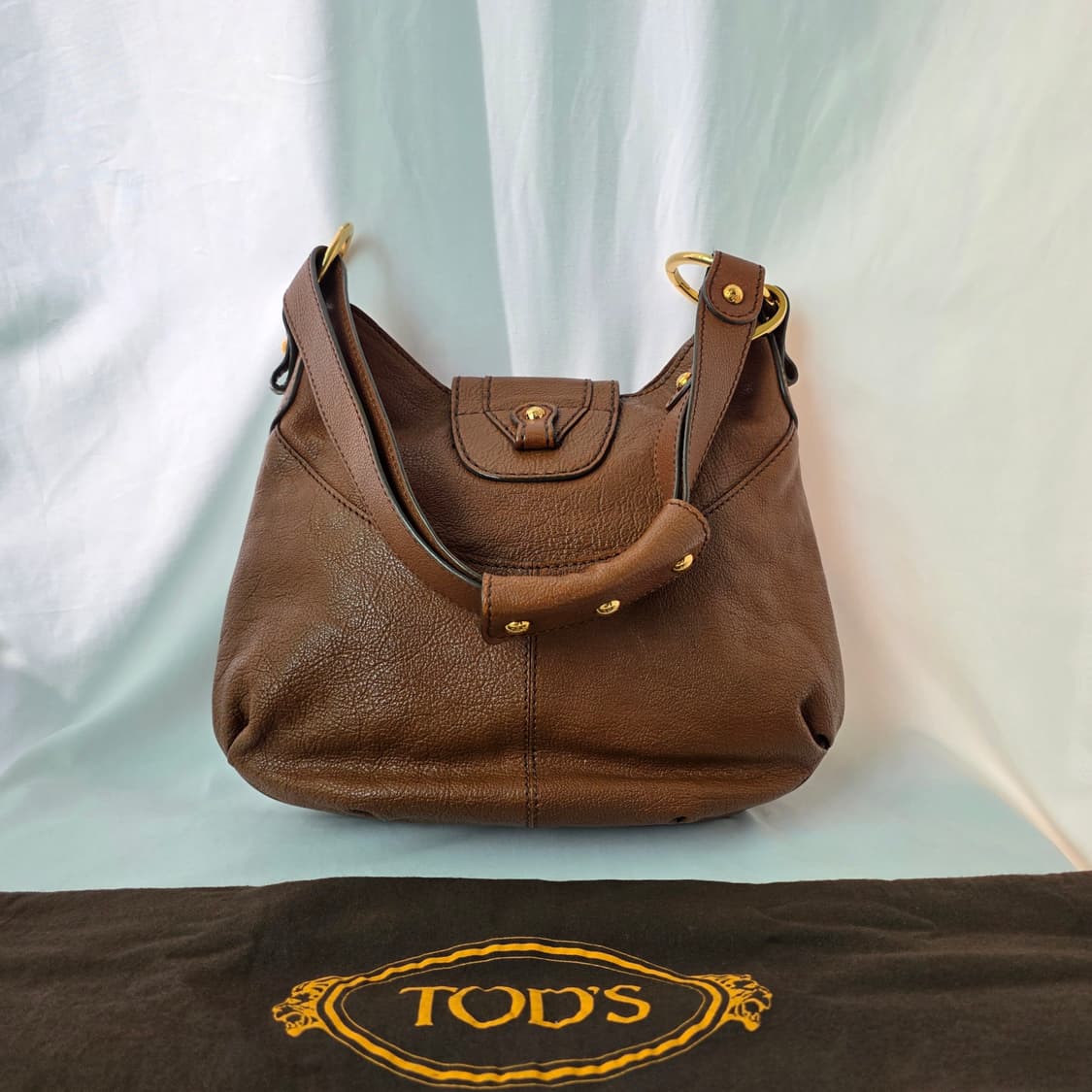 [정품 TOD'S] 토즈 브라운 레더 호보백 숄더백 크로스백 상품이미지2