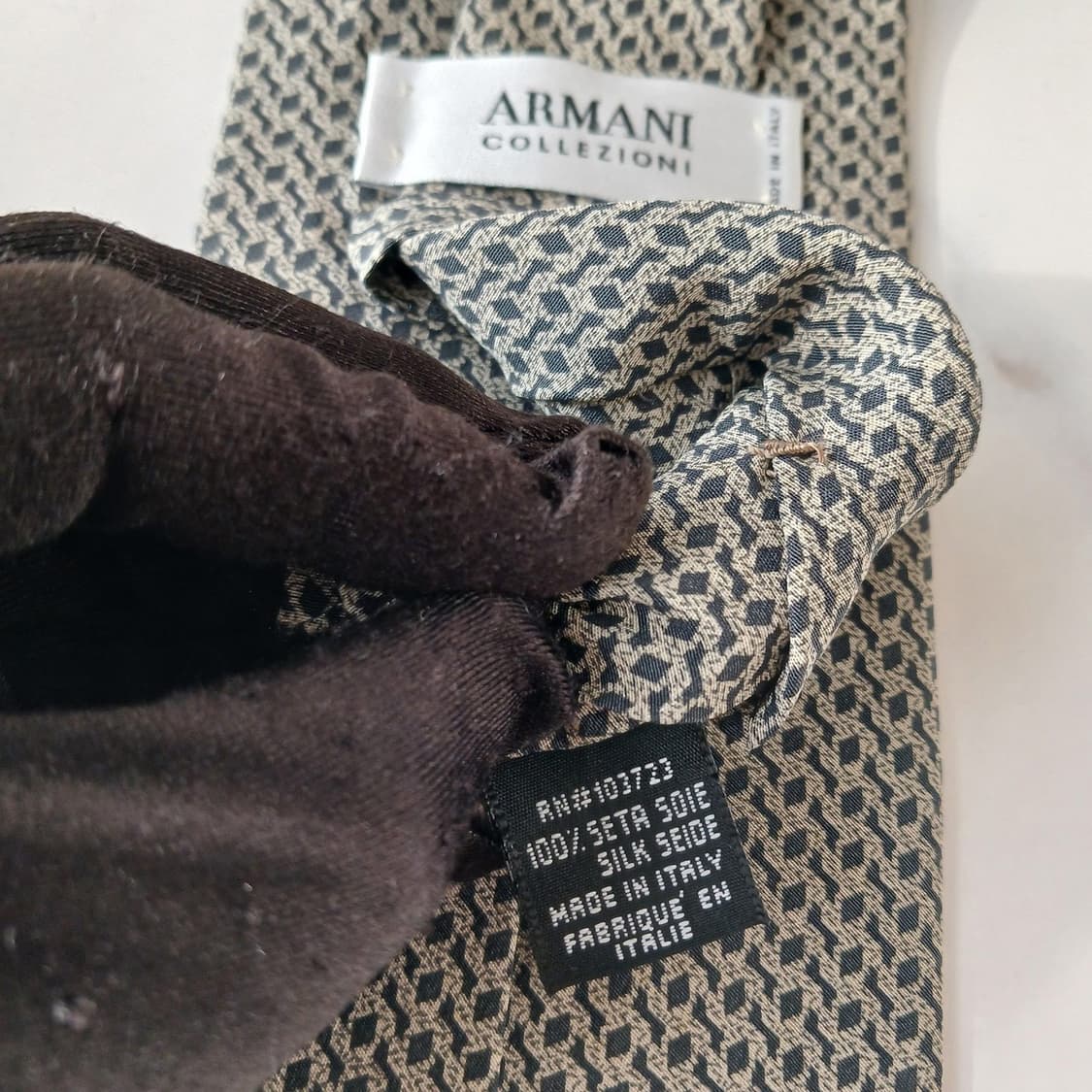 아르마니 꼴레지오니 실크 기하 넥타이 9.6cm A+~A등급 A19455 상품이미지9