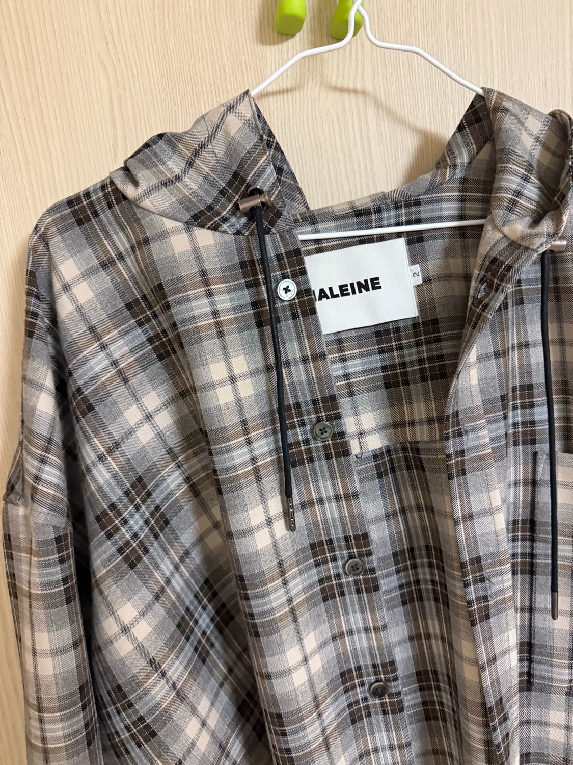 알렌느 후디드 체크 셔츠 2사이즈 상품이미지4