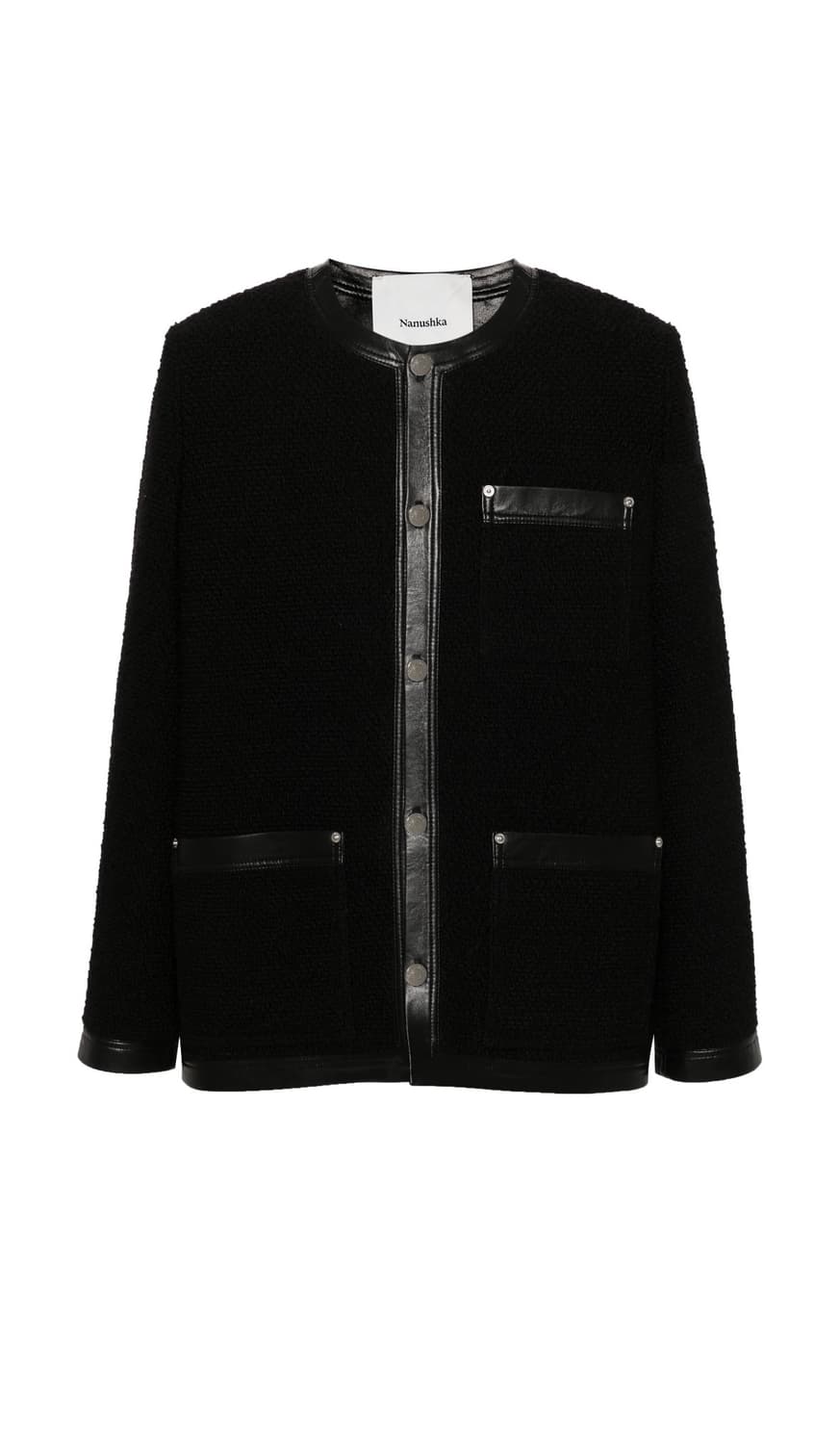 나누슈카 레더 트위드 자켓 s 상품이미지1