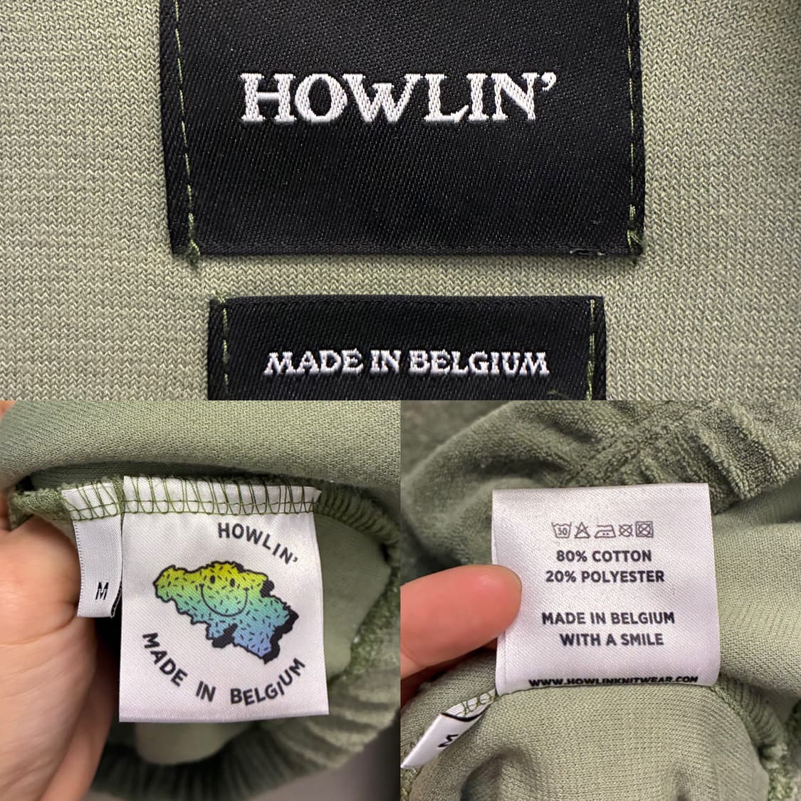 (M/100)HOWLIN 하울린 허모호사 테리코튼 하프집업 반집업 상품이미지10