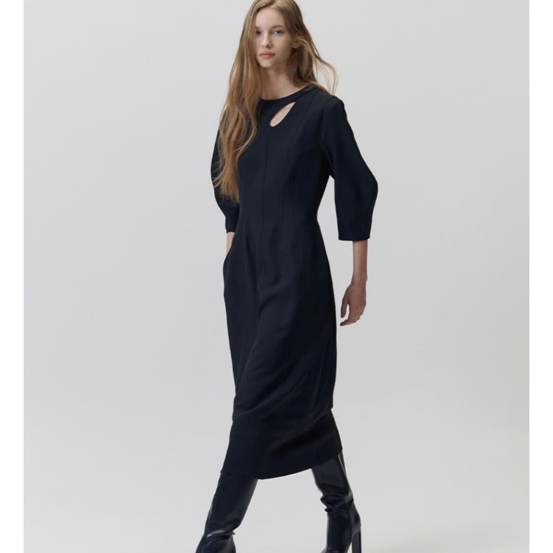 해바이해킴 롱슬리브 벌룬 드레스 상품이미지3