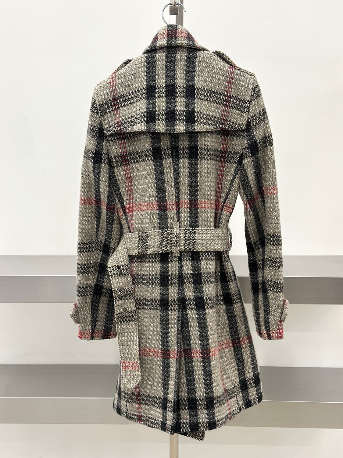 버버리 브릿 노바체크 벨티드 울 코트  상품이미지4