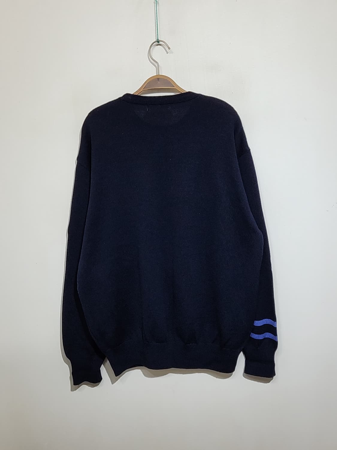 (XL) 블랙앤화이트 니트 네이비 빅로고 스웨터 골프웨어  상품이미지6