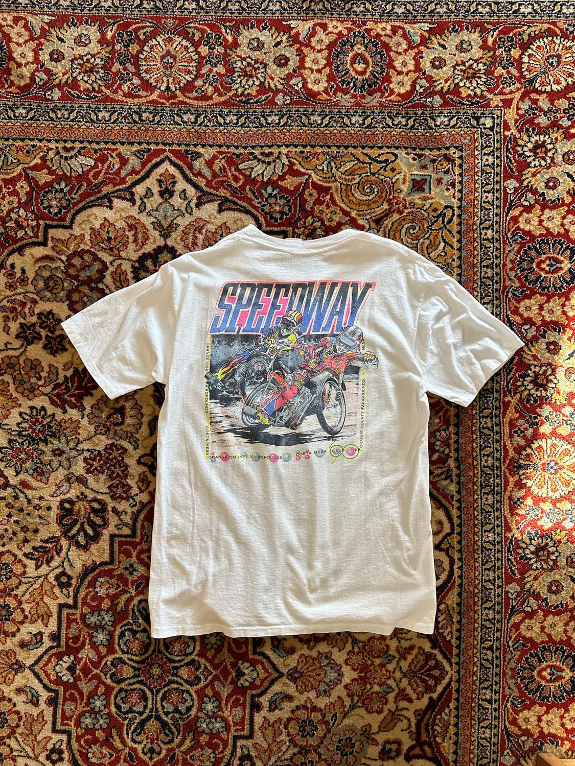 90s 캘리포니아 "Speedway" 더트 트랙 레이싱 티셔츠 - XL 상품이미지5