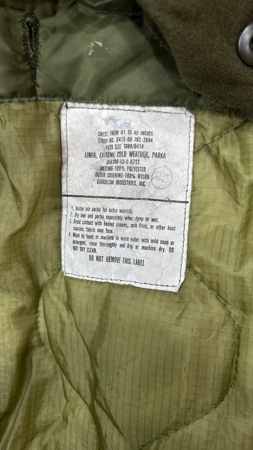 데드스탁 m65 피쉬테일 파카 (밴더빌트) 74c 오리지널 m  상품이미지6