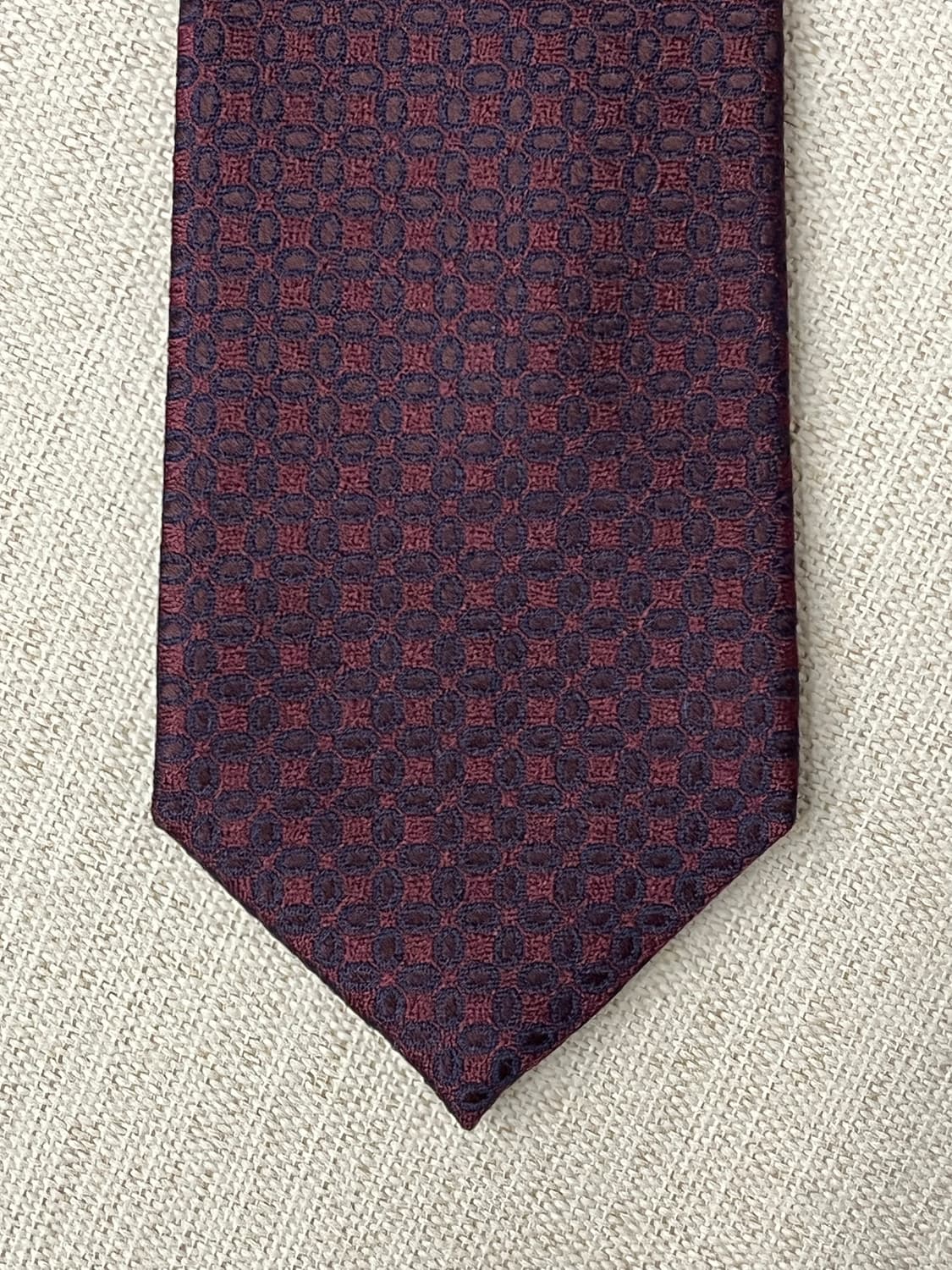 캠브리지멤버스 와인색 패턴 넥타이 상품이미지1