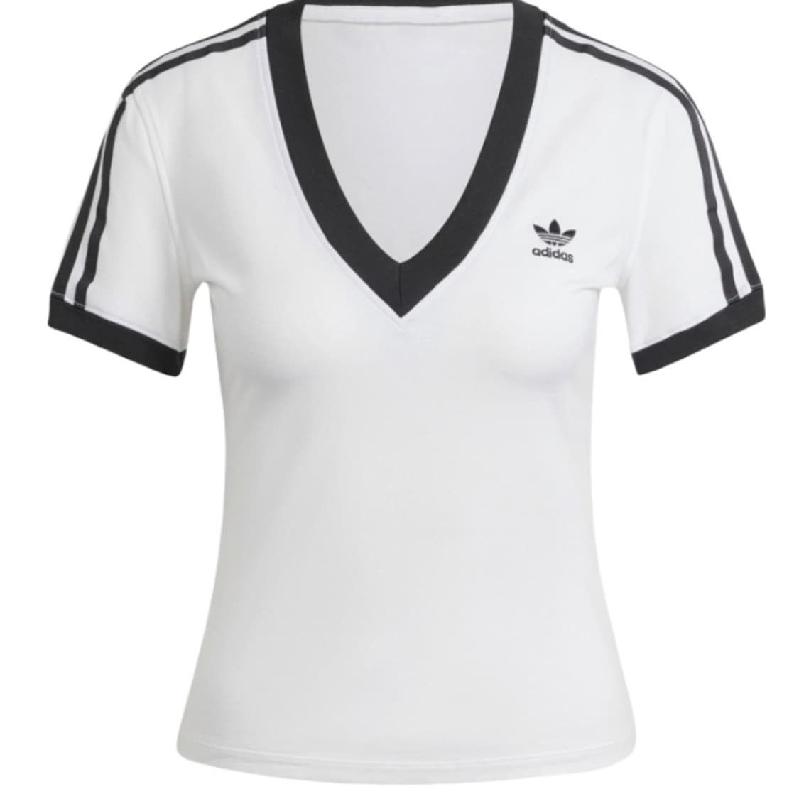 아디다스 3S 브이넥 티셔츠 화이트 XS 상품이미지1