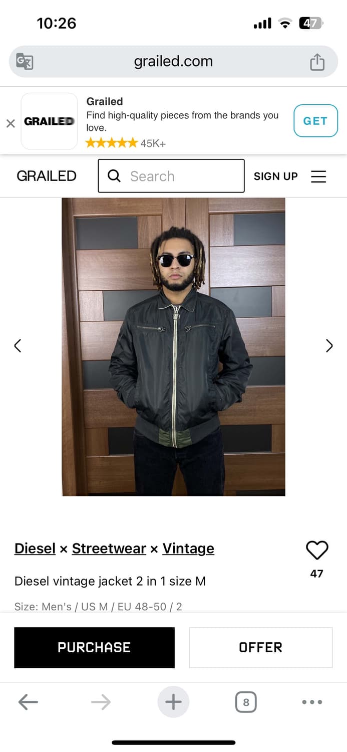 디젤 리버시블 나일론 빈티지 자켓 상품이미지5