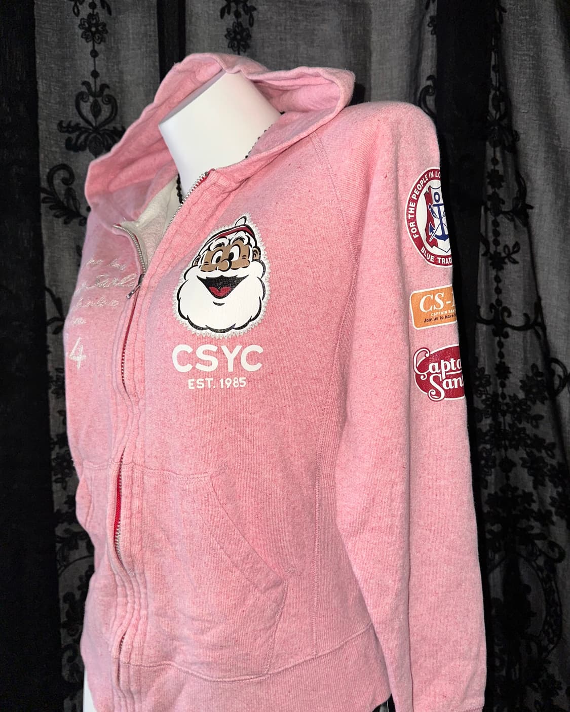 pink hooded zip-up 상품이미지3