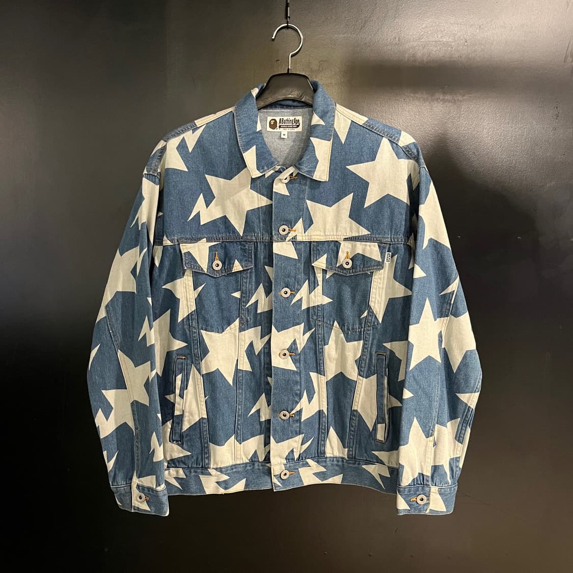 베이프 스타 패턴 루즈핏 데님자켓 상품이미지1