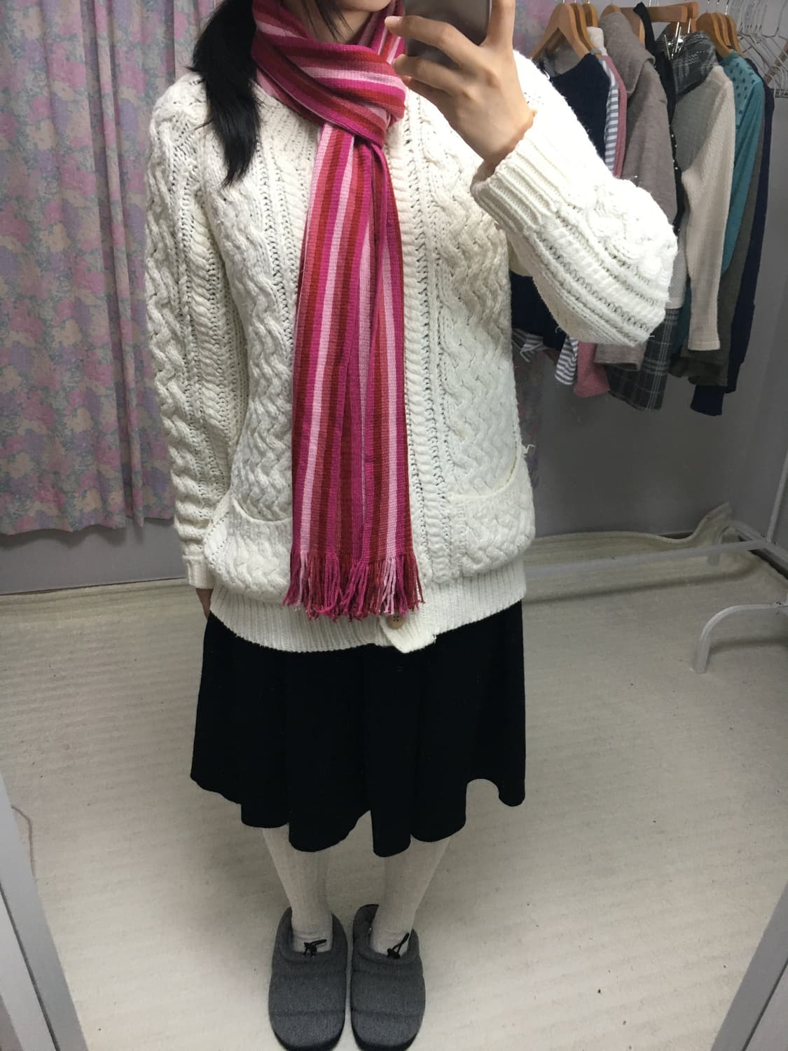 핑크 스트라이프 머플러 상품이미지9