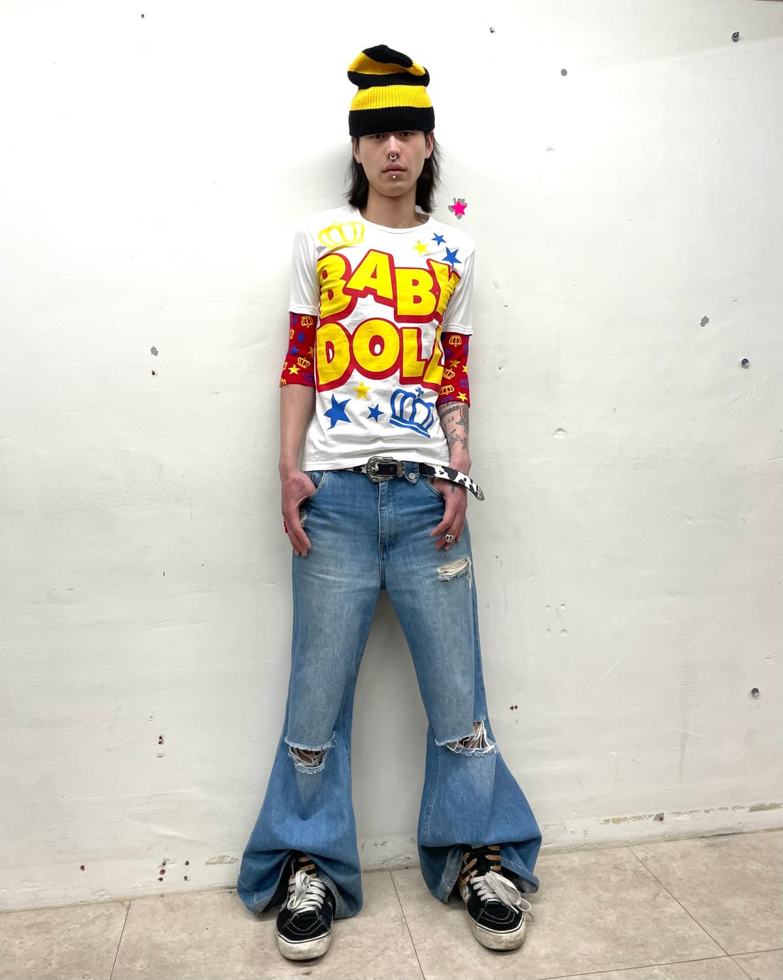 Baby Doll Retro Star Half Long-Sleeved 상품이미지5