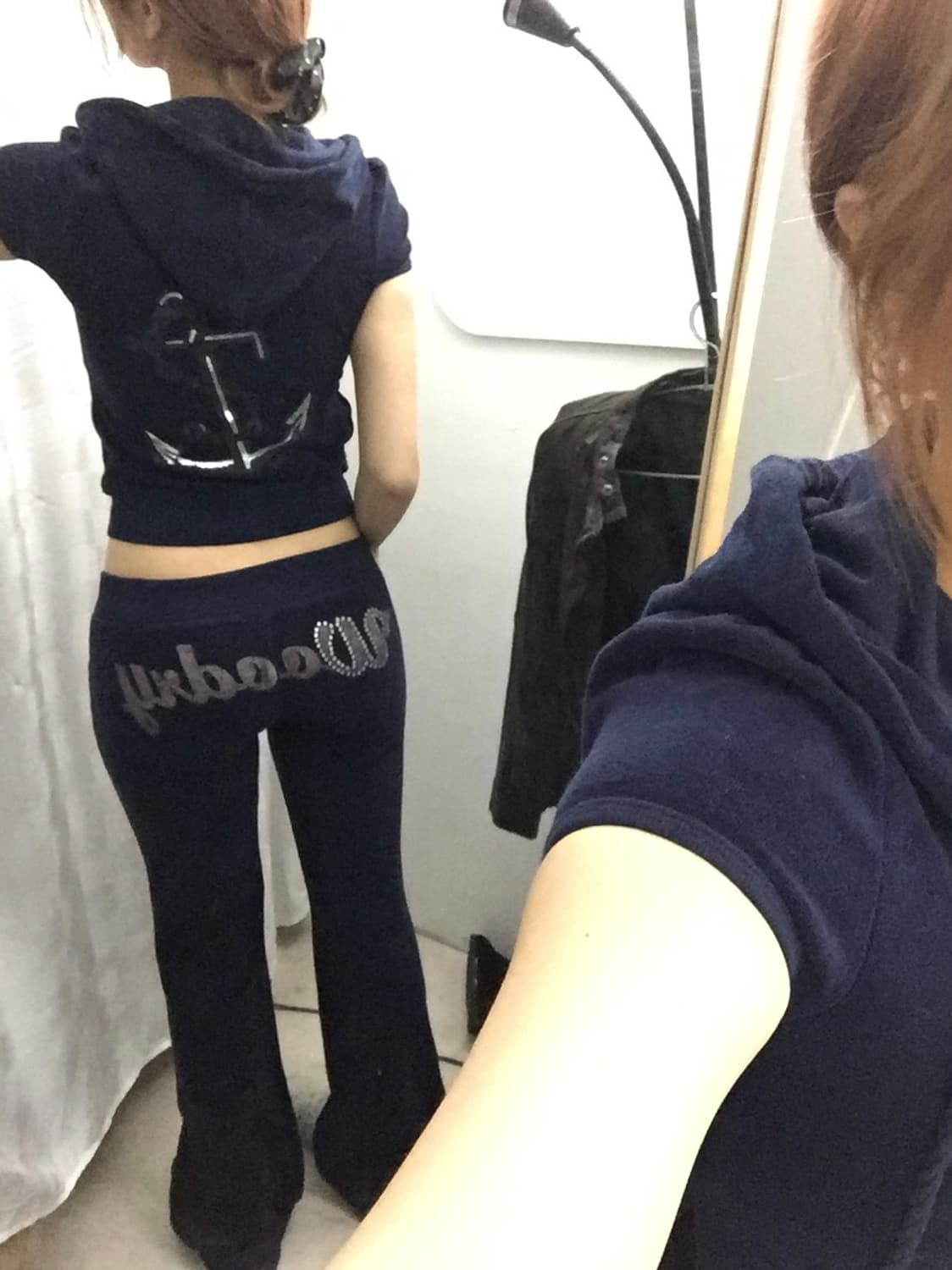 Vintage 갸루 핫픽스 테리 로우라이즈 트레이닝복 세트 상품이미지3