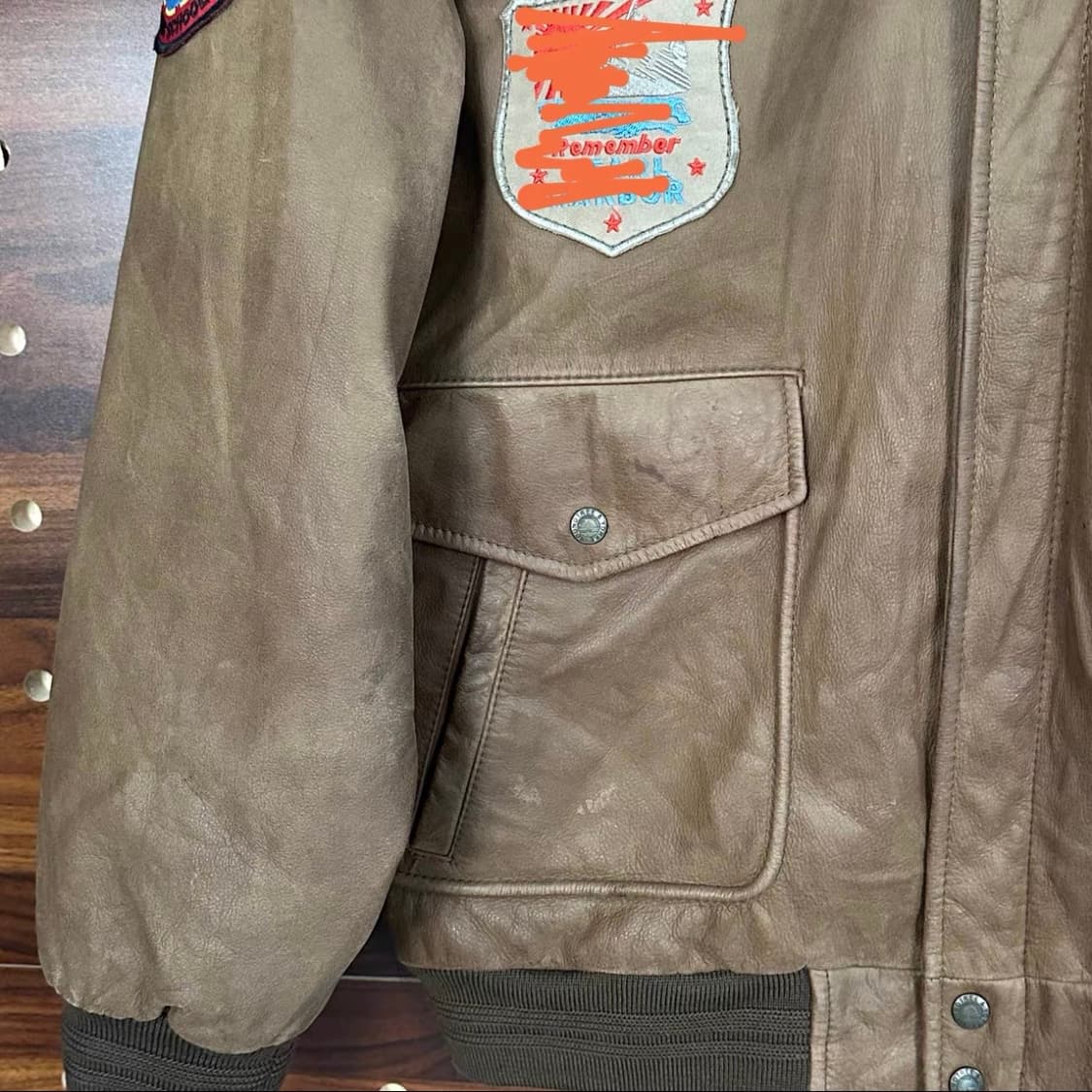 Vintage 아메리칸 A-2 레트로 레더 자켓 상품이미지3