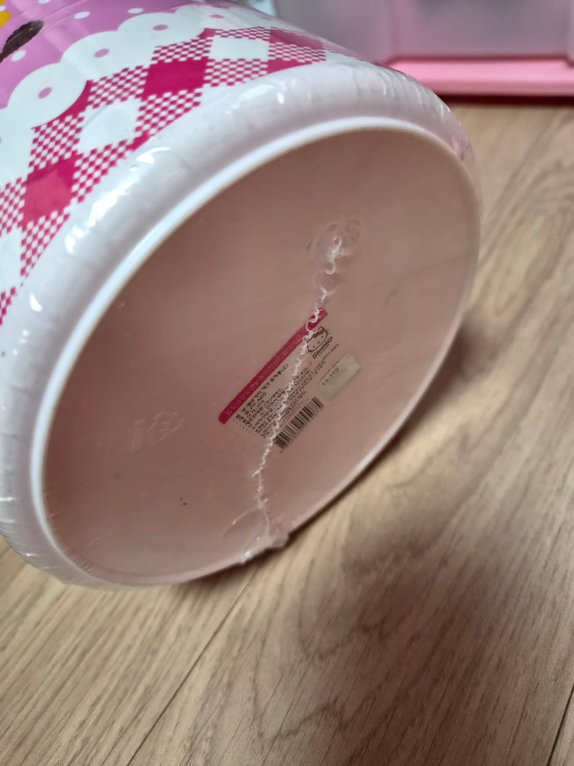 헬로키티 고전키티 핑크 보관함 겸 휴지통 상품이미지4