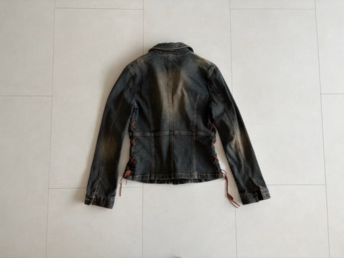 y2k lace trim denim jacket 상품이미지4