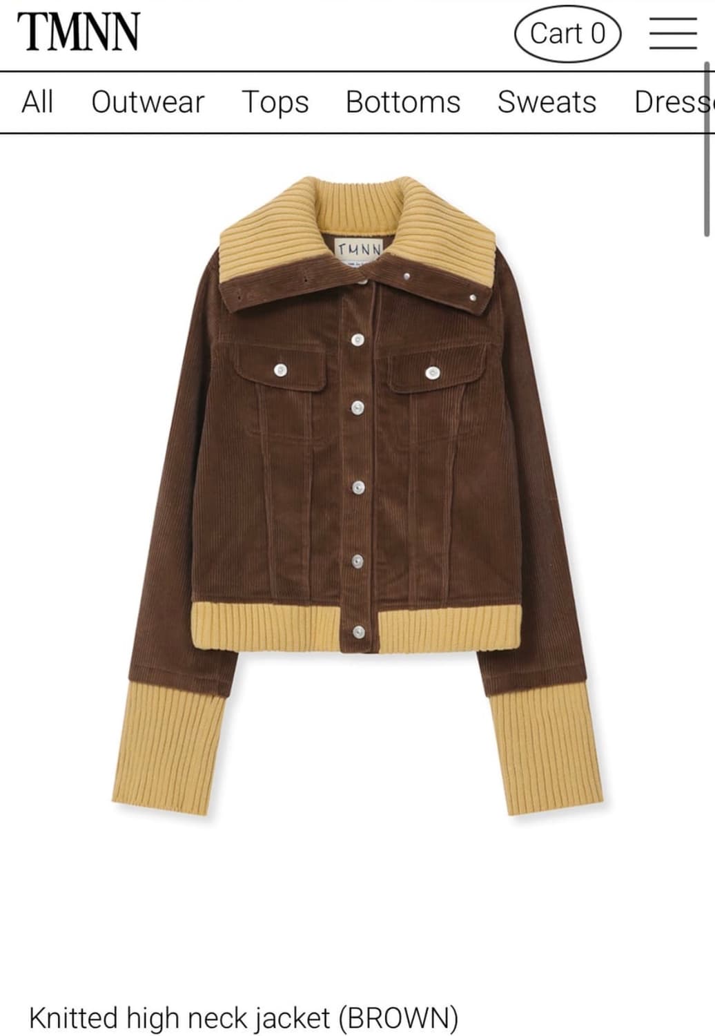 TMNN 니트 하이넥 자켓 상품이미지1