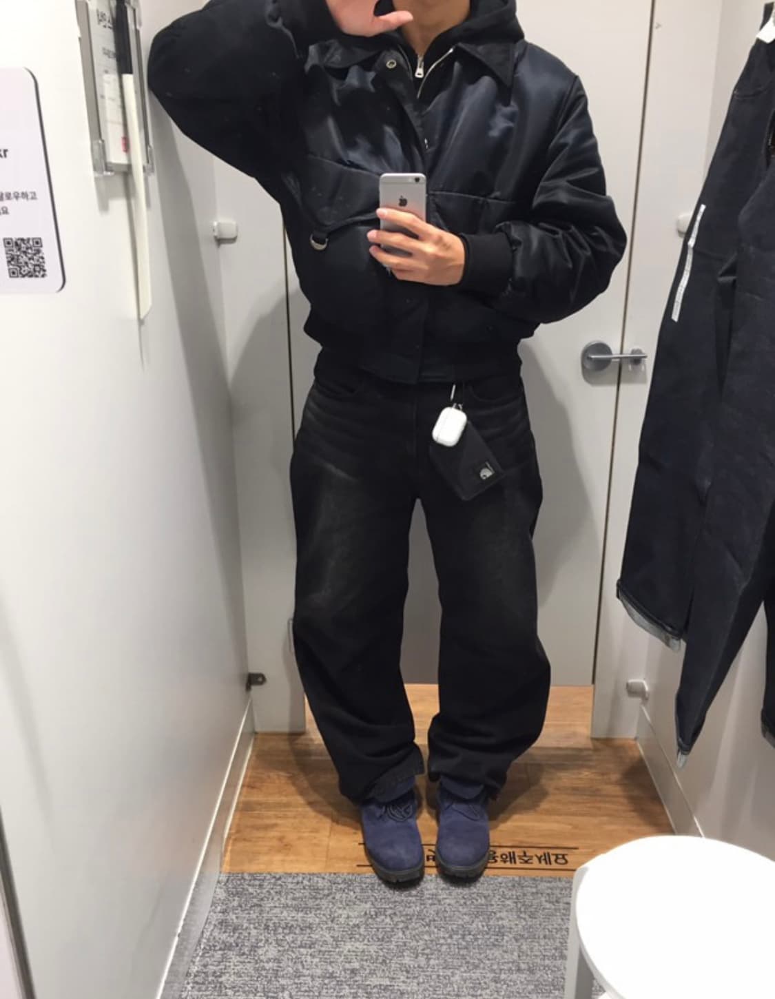 벨리에 패디드 오버사이즈 봄버 자켓 - 블랙 상품이미지4