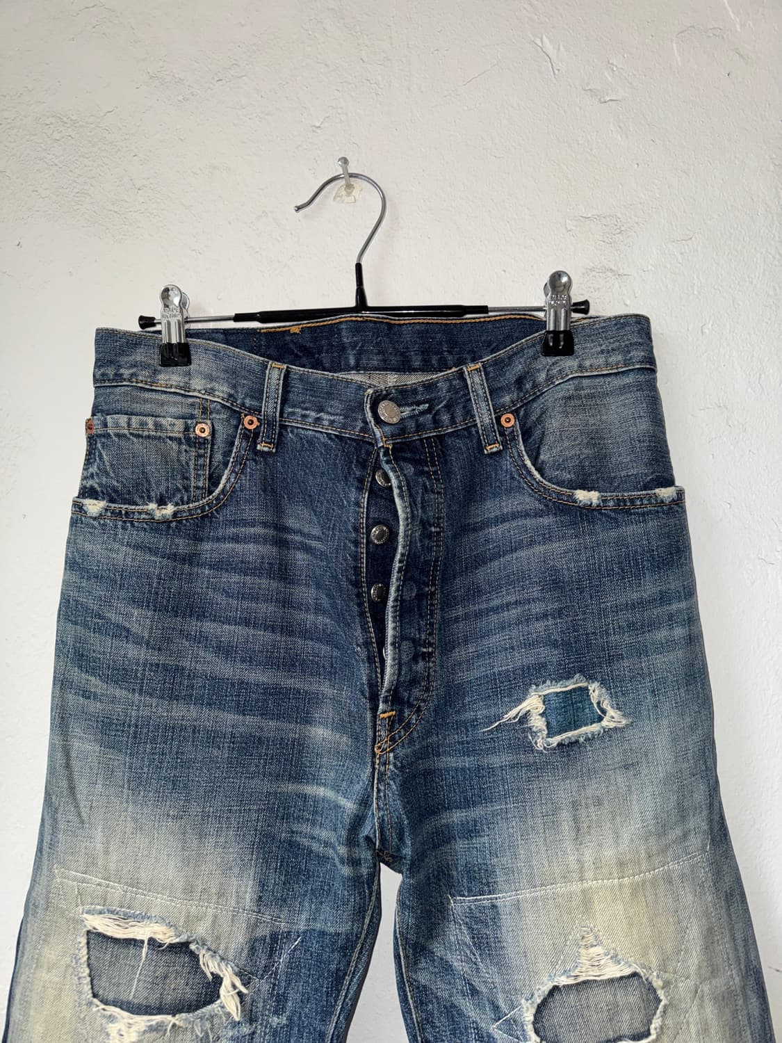 [30]Levis 리바이스 501 빈티지 워싱 패치워크 데님팬츠 상품이미지2