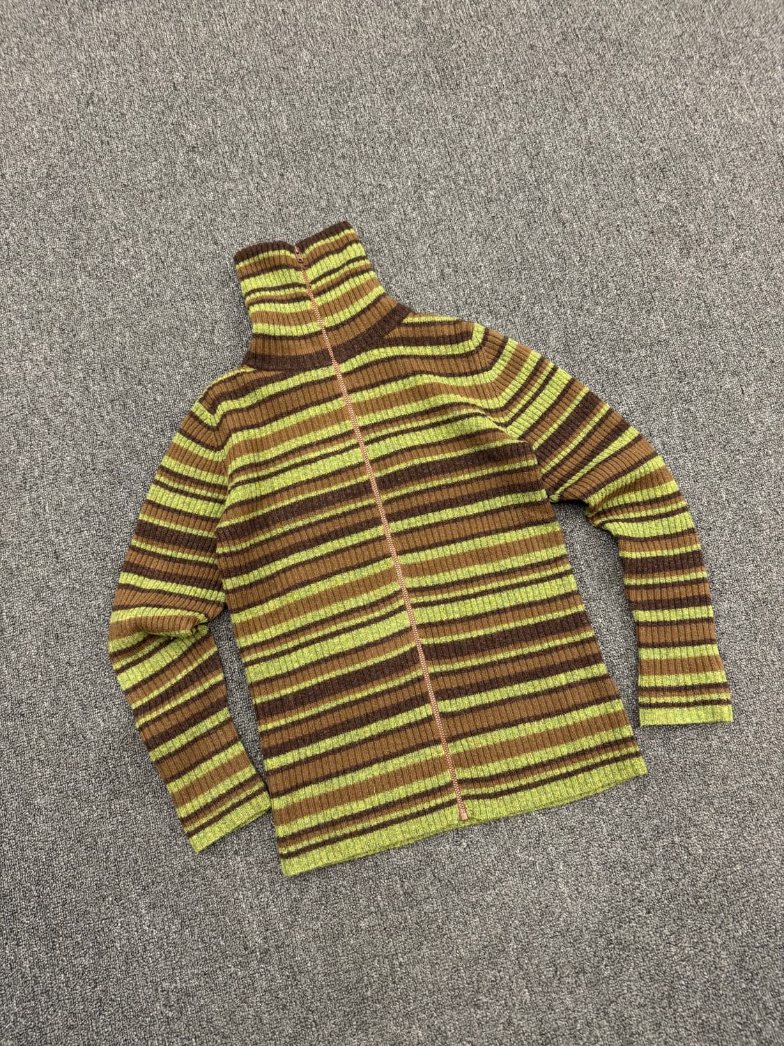 M)JUNKO SHIMADA 빈티지 여성 스트라이프 목폴라 니트집업 상품이미지3