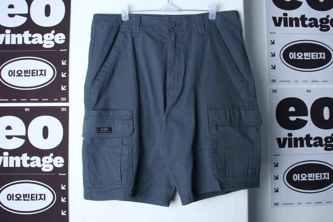 (XL-2XL) 랭글러 반바지 팬츠 카고 블루 면 아메카지-P10133 상품이미지2