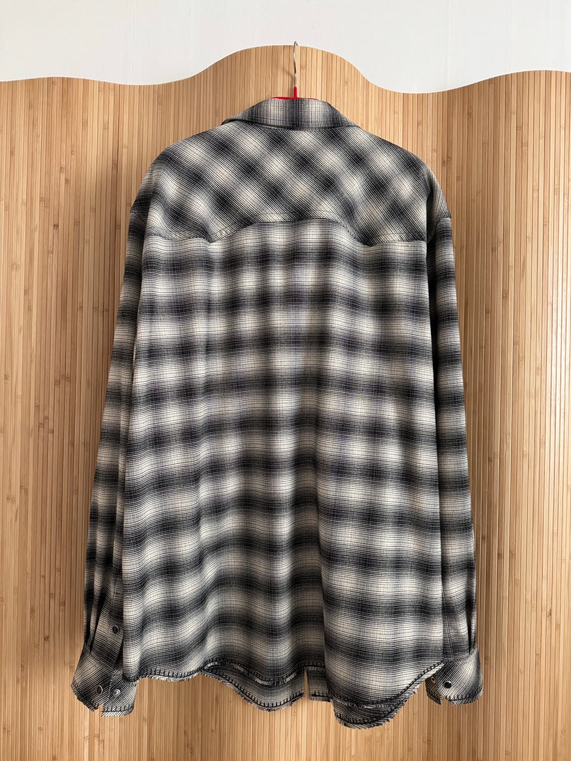 L사이즈 렉토(RECTO) 옴브레 체크 셔츠 상품이미지3